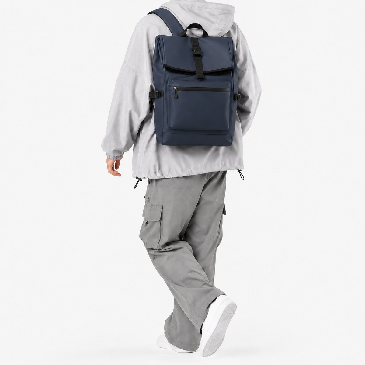 Sac à dos ordinateur homme à bretelles ergonomiques - bleu