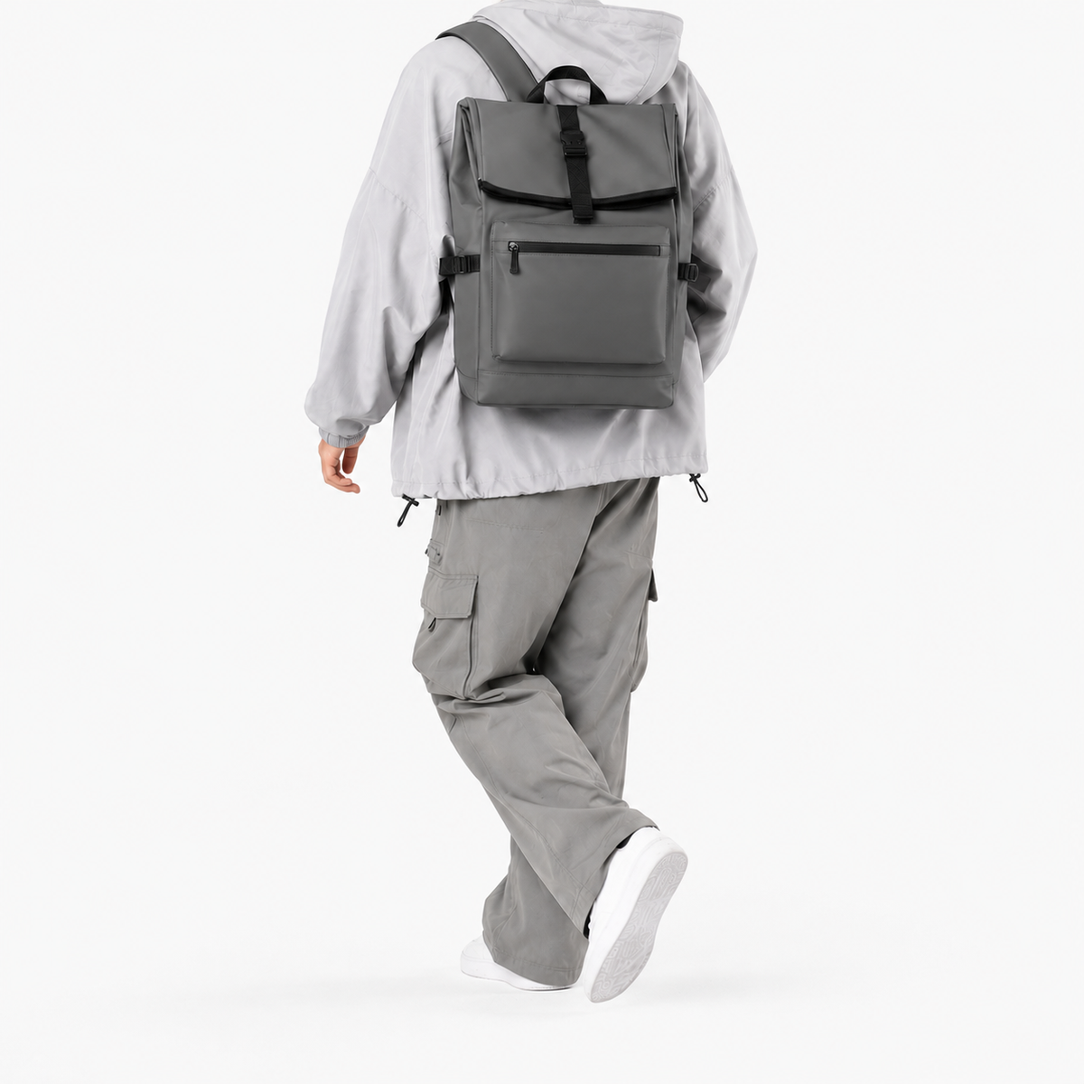 Sac à dos ordinateur homme à bretelles ergonomiques - gris
