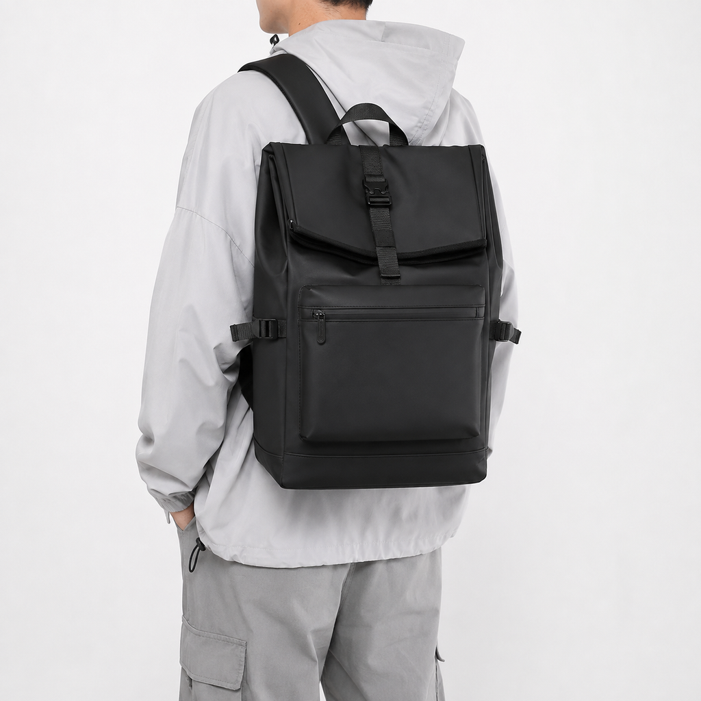 Sac à dos ordinateur homme à bretelles ergonomiques - noir