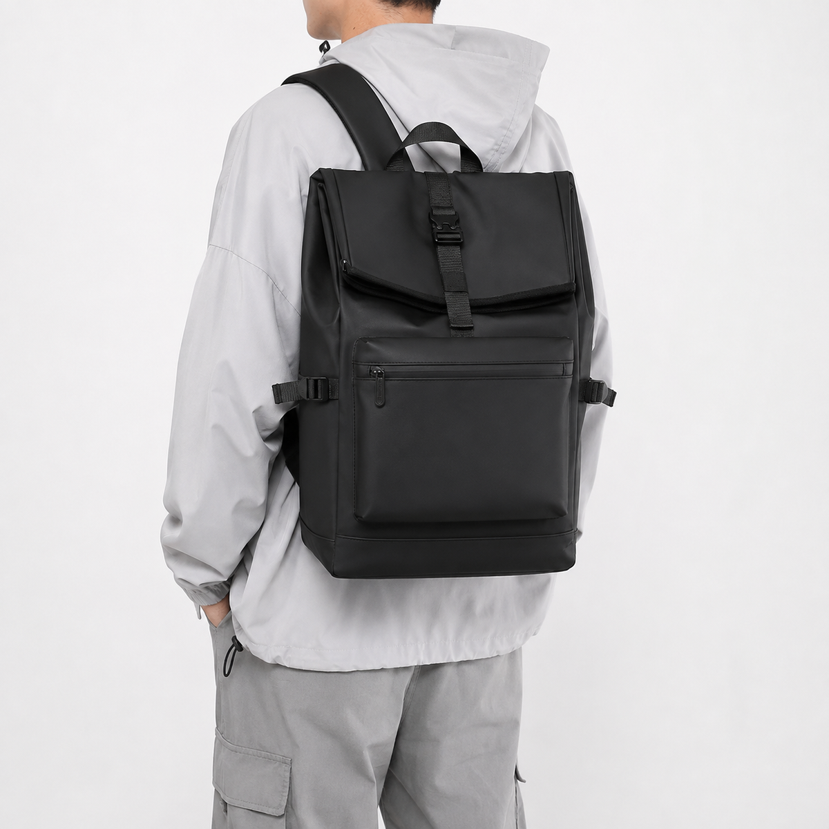 Sac à dos ordinateur homme à bretelles ergonomiques - noir