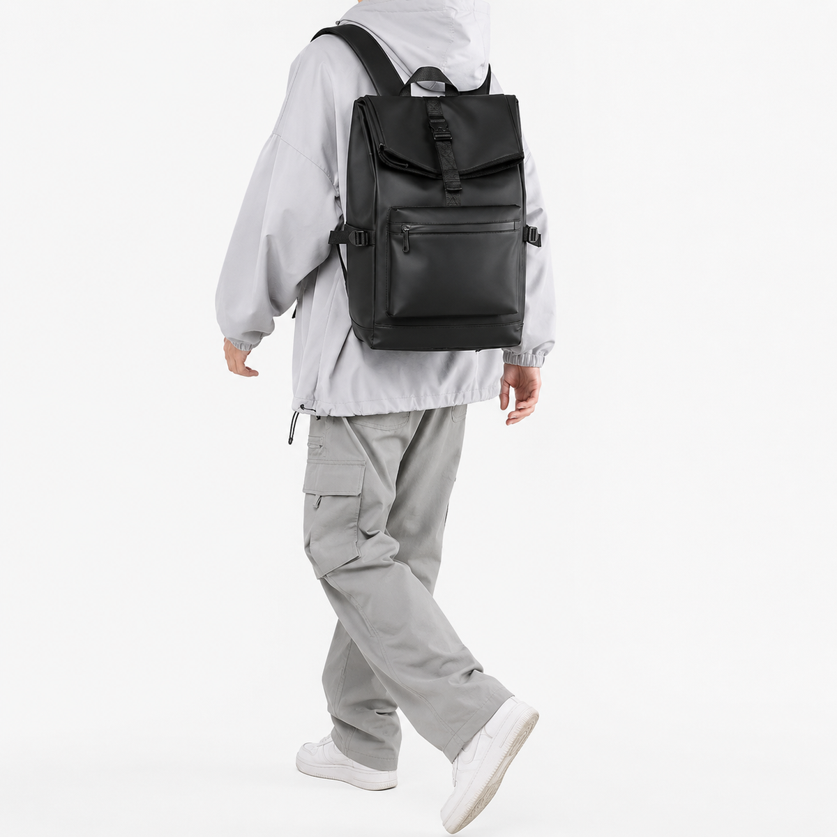 Sac à dos ordinateur homme à bretelles ergonomiques - noir