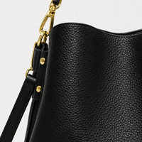 Sac seau femme en simili cuir - noir