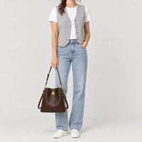 Sac seau femme en simili cuir - cafe