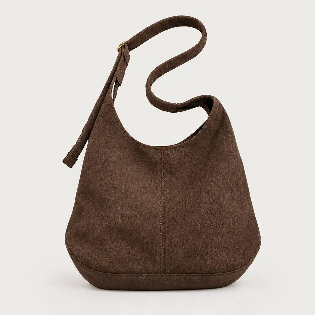 Sac hobo femme en simili cuir - cafe