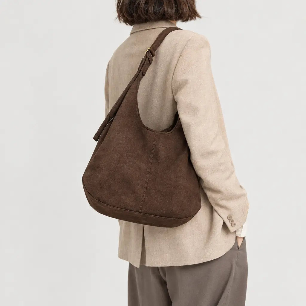Sac hobo femme en simili cuir - cafe