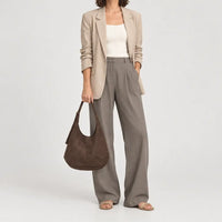 Sac hobo femme en simili cuir - cafe