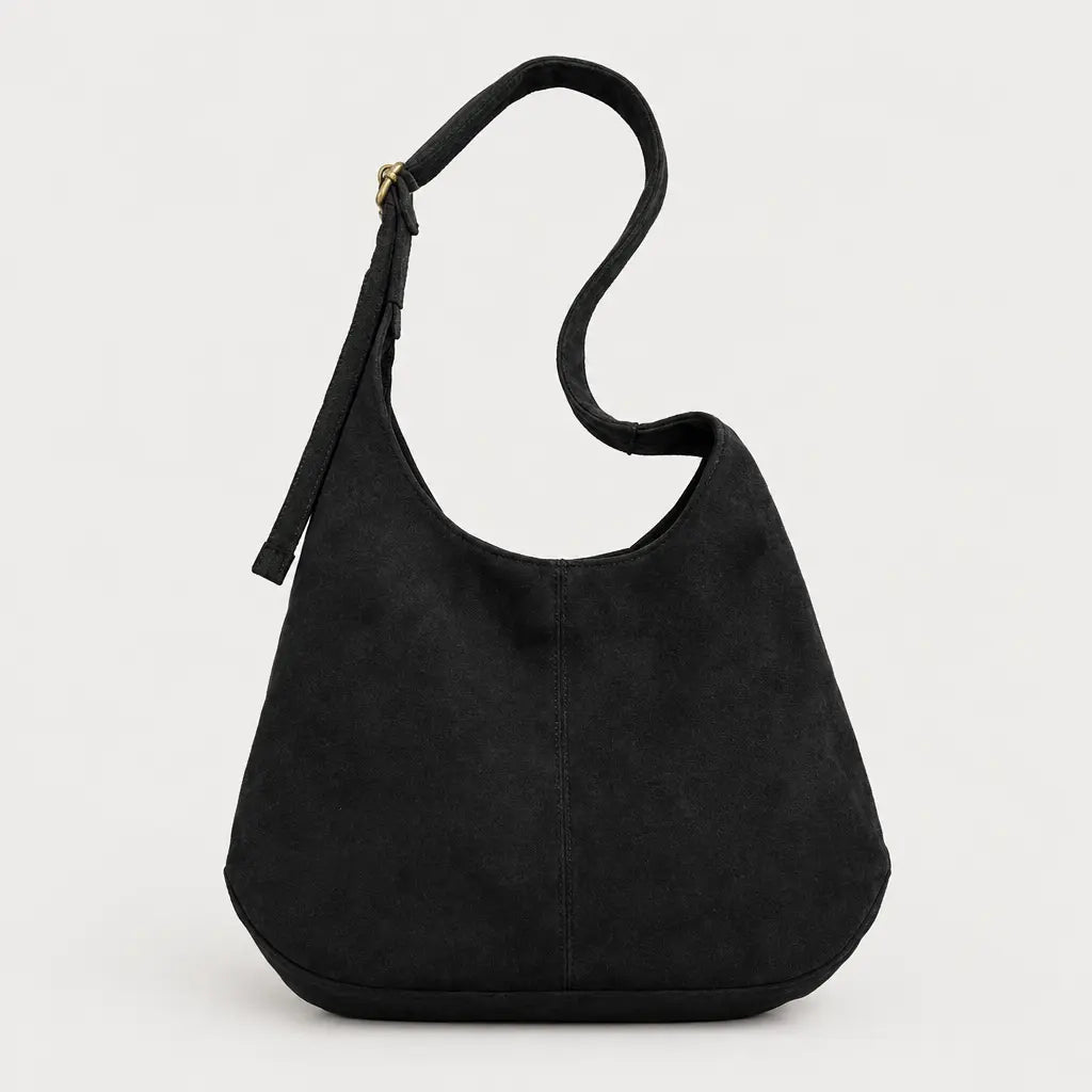 Sac hobo femme en simili cuir - noir