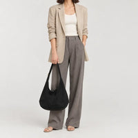 Sac hobo femme en simili cuir - noir