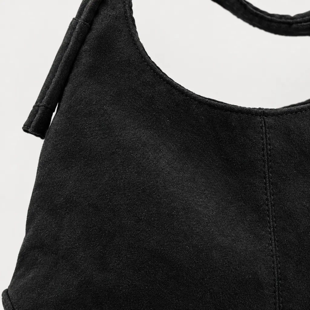 Sac hobo femme en simili cuir - noir