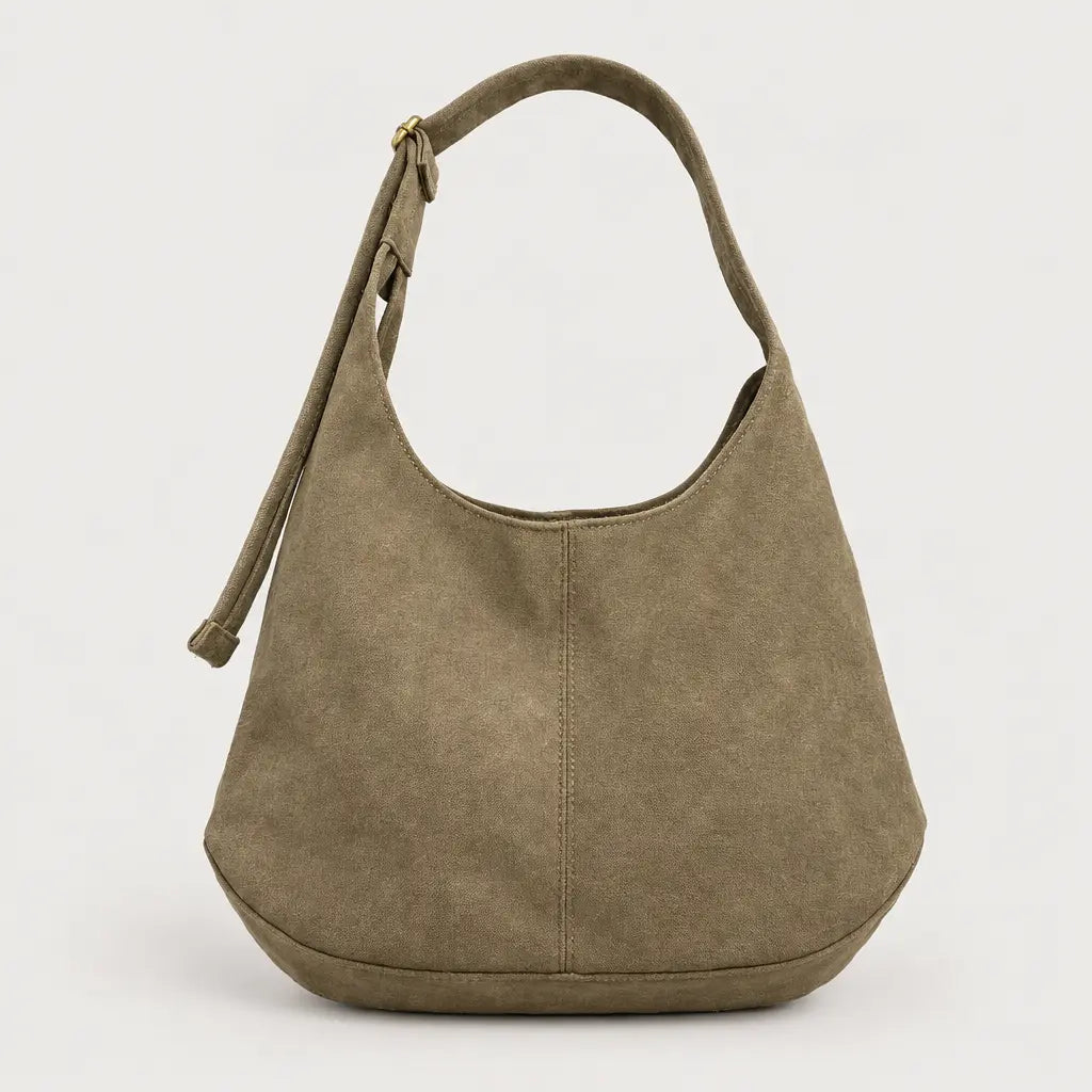 Sac hobo femme en simili cuir - kaki