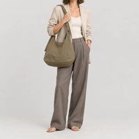 Sac hobo femme en simili cuir - kaki