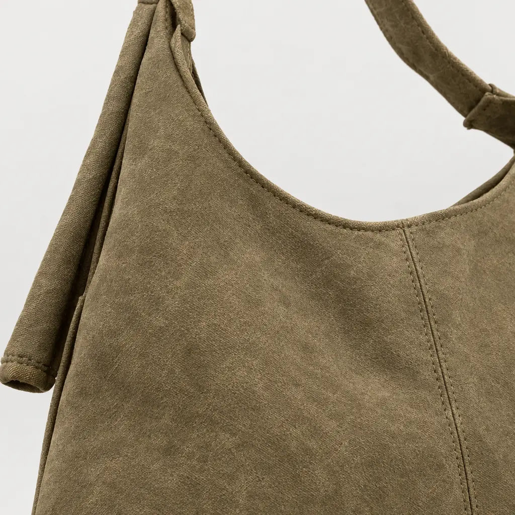 Sac hobo femme en simili cuir - kaki