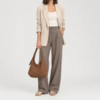Sac hobo femme en simili cuir - marron