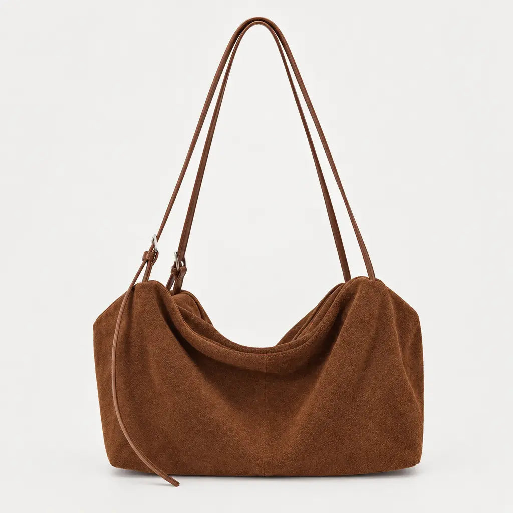 Sac cabas femme en cuir véritable - marron