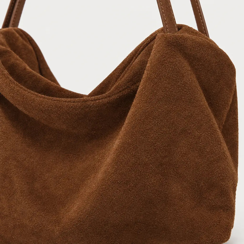 Sac cabas femme en cuir véritable - marron