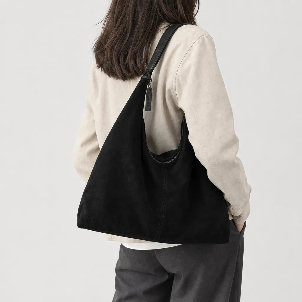 Sac hobo femme zippé - noir