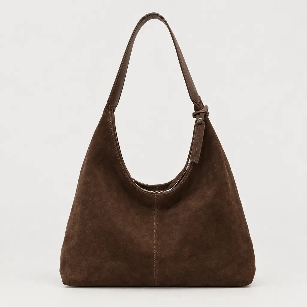 Sac hobo femme zippé - cafe
