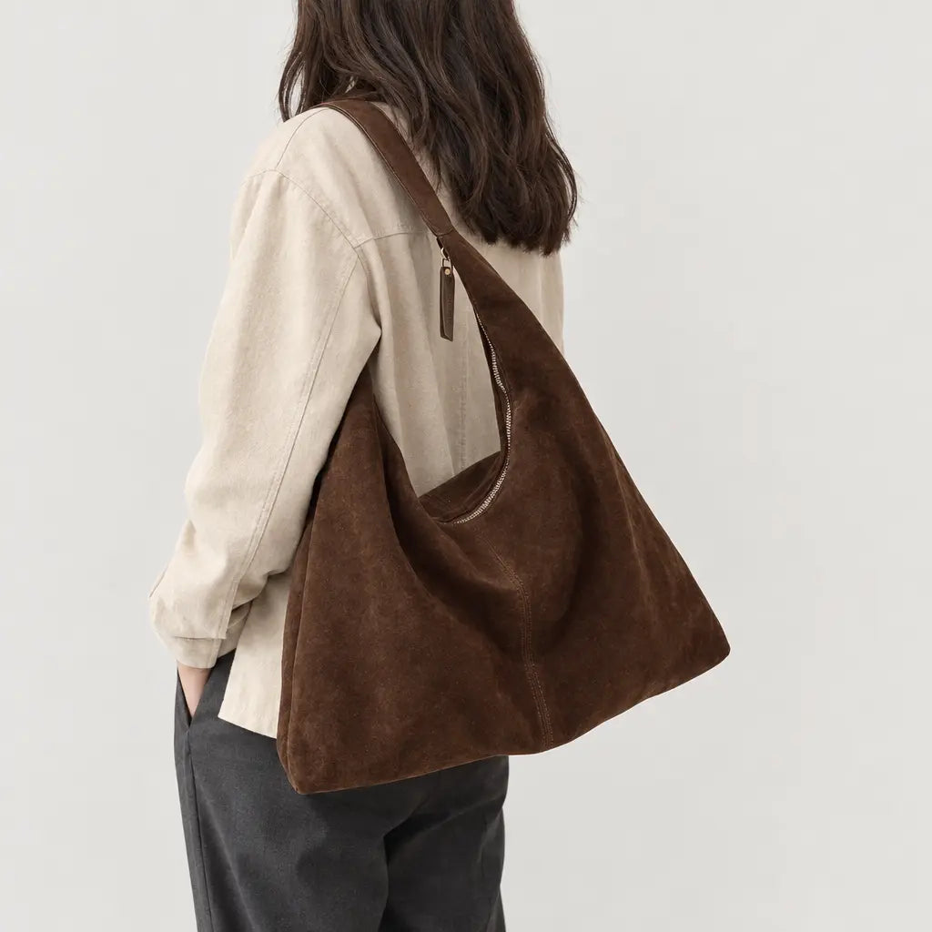 Sac hobo femme zippé - cafe