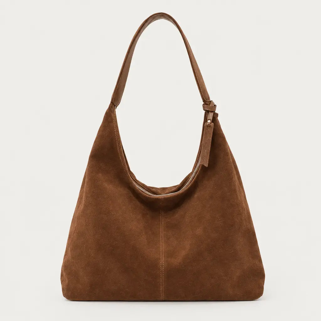 Sac hobo femme zippé - marron