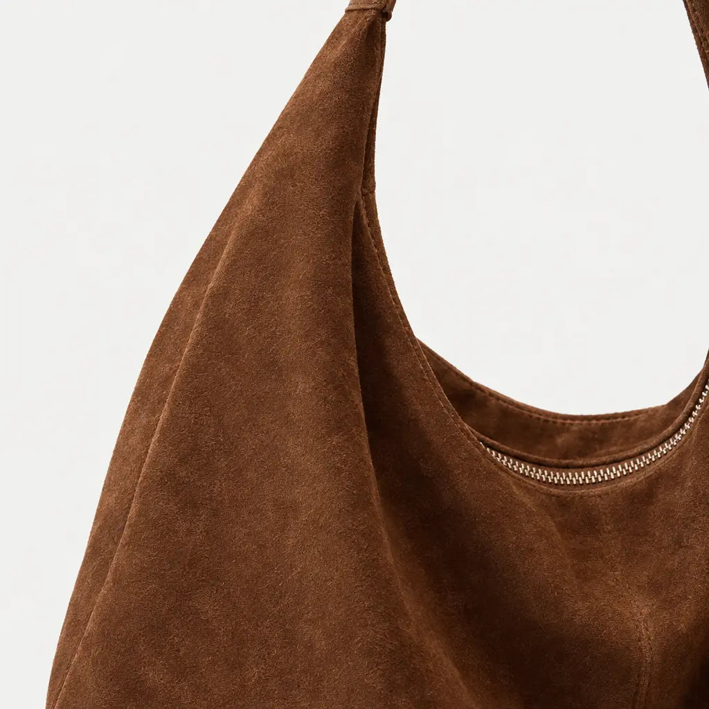 Sac hobo femme zippé - marron