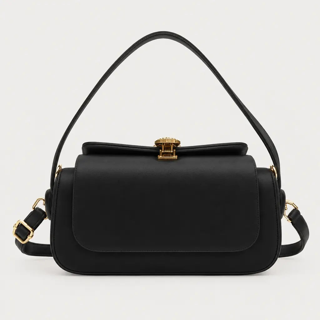 Mini sac bandoulière carré - noir
