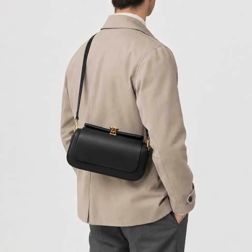Mini sac bandoulière carré - noir