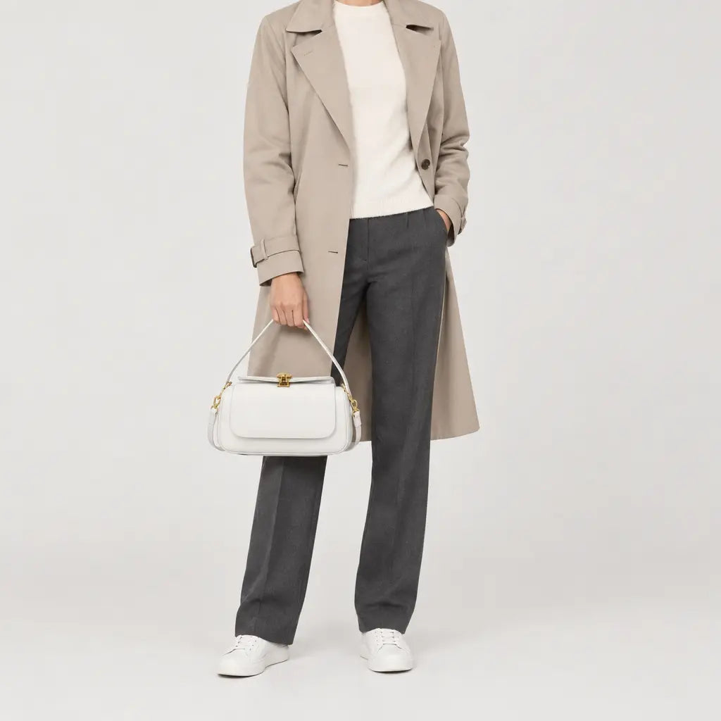 Mini sac bandoulière carré - blanc