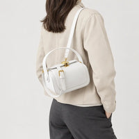 Sac à main carré femme à rabat - blanc