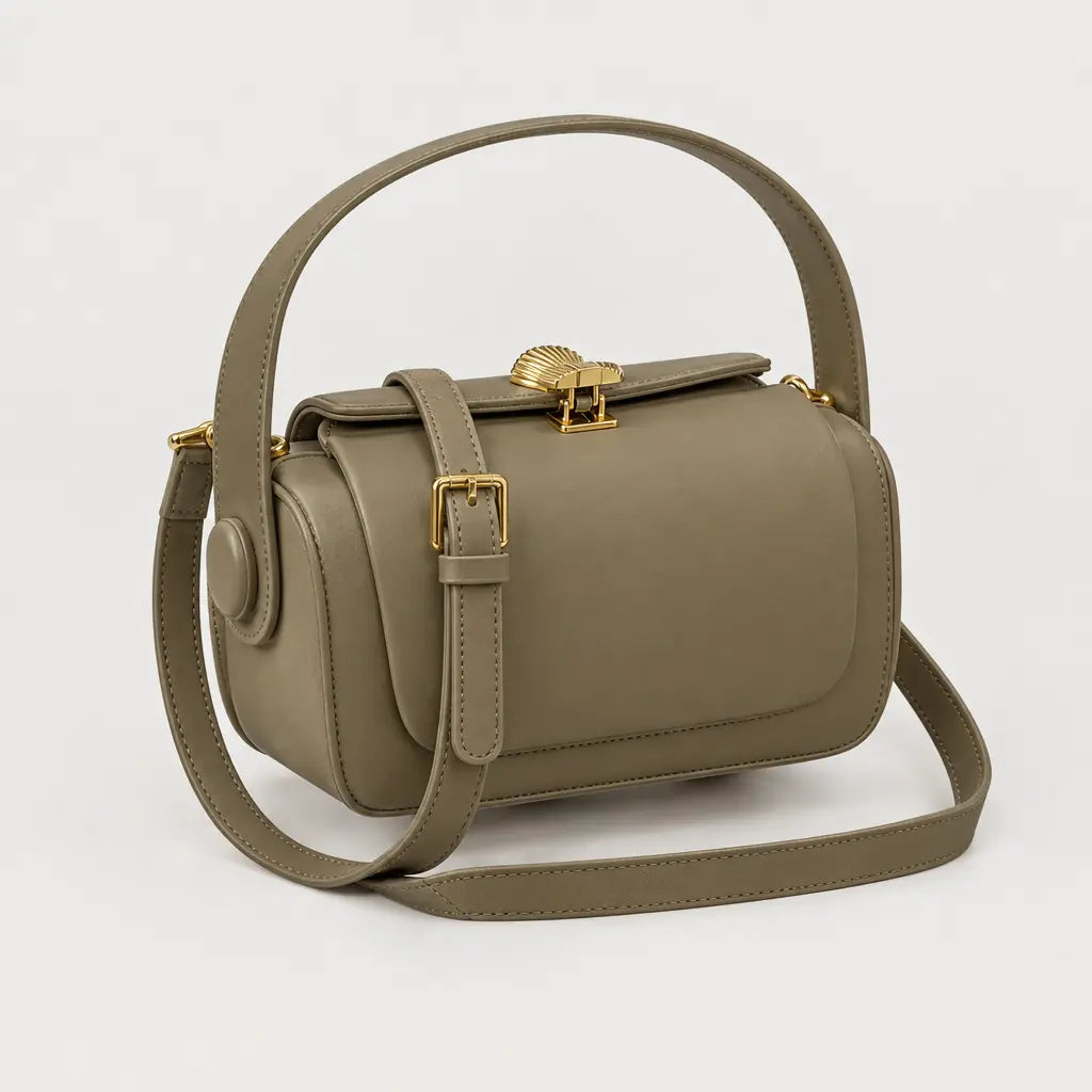 Sac à main carré femme à rabat - kaki