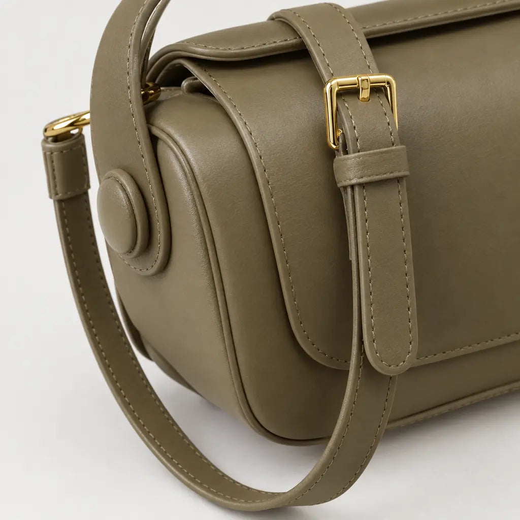 Sac à main carré femme à rabat - kaki
