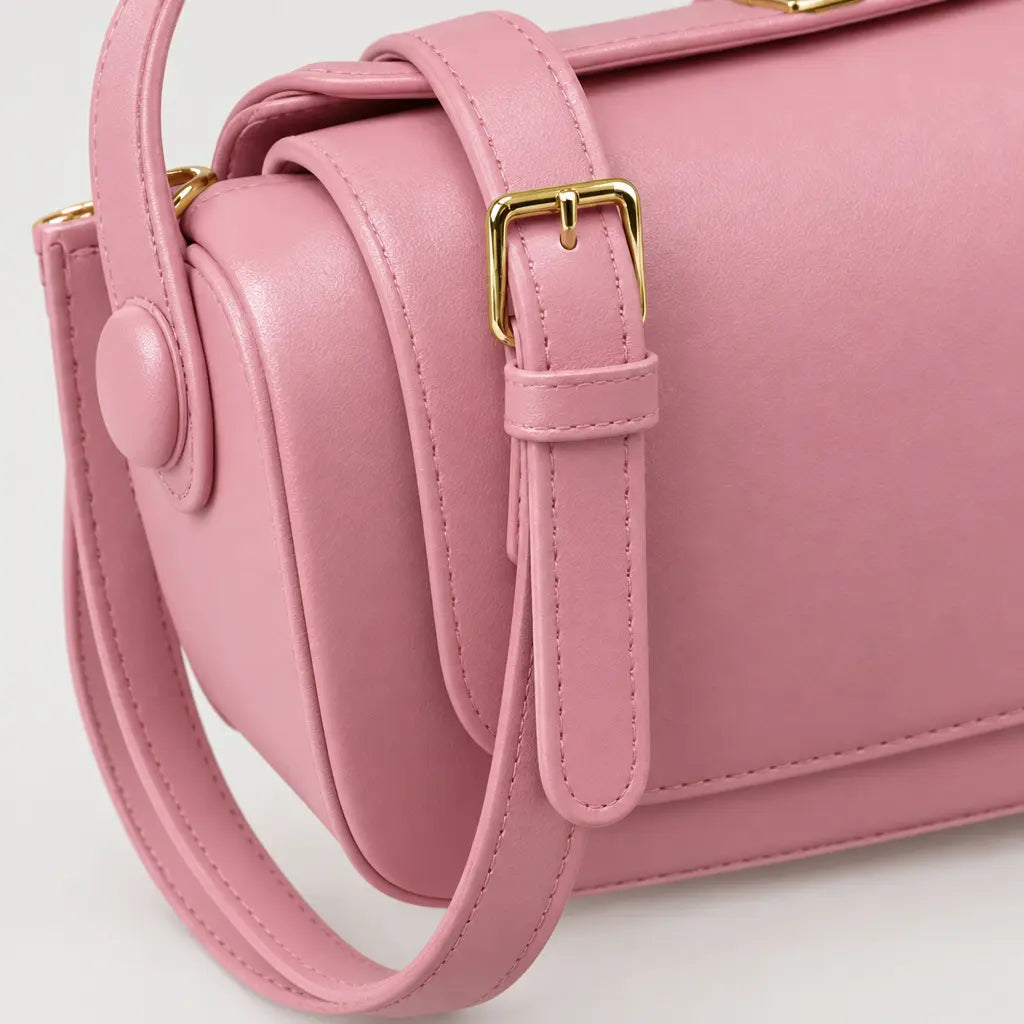 Sac à main carré femme à rabat - rose