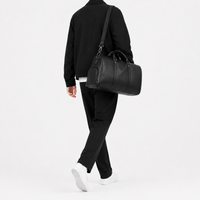Sac de voyage moto en simili cuir - noir