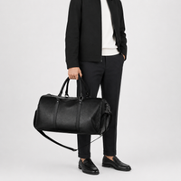 Sac de voyage moto en simili cuir - noir