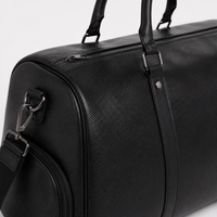 Sac de voyage moto en simili cuir - noir