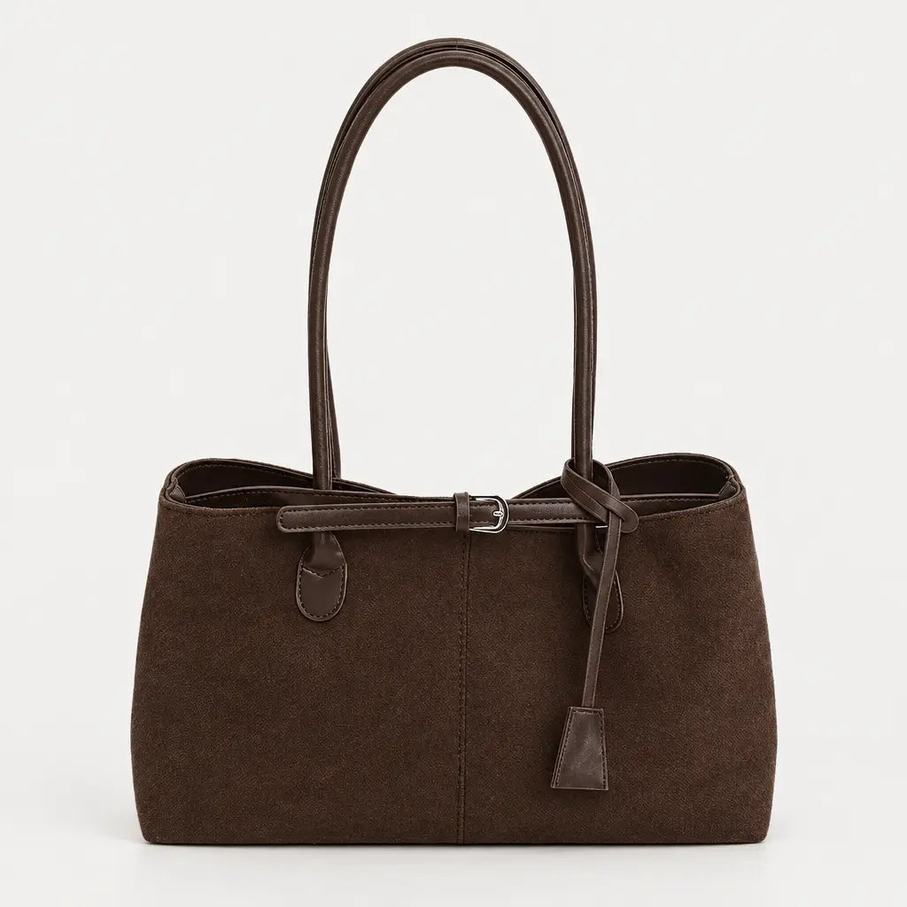 Sac baguette femme en simili cuir - cafe
