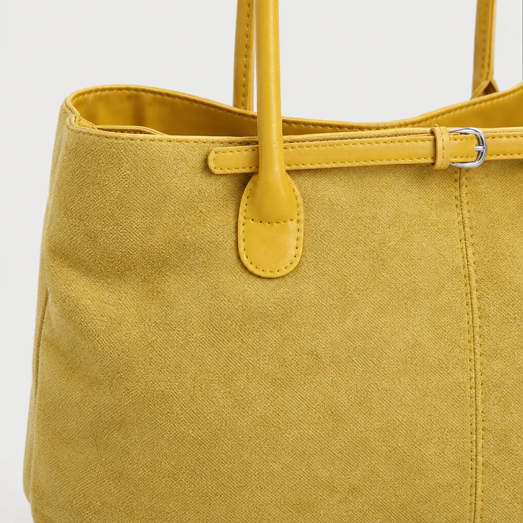Sac baguette femme en simili cuir - jaune