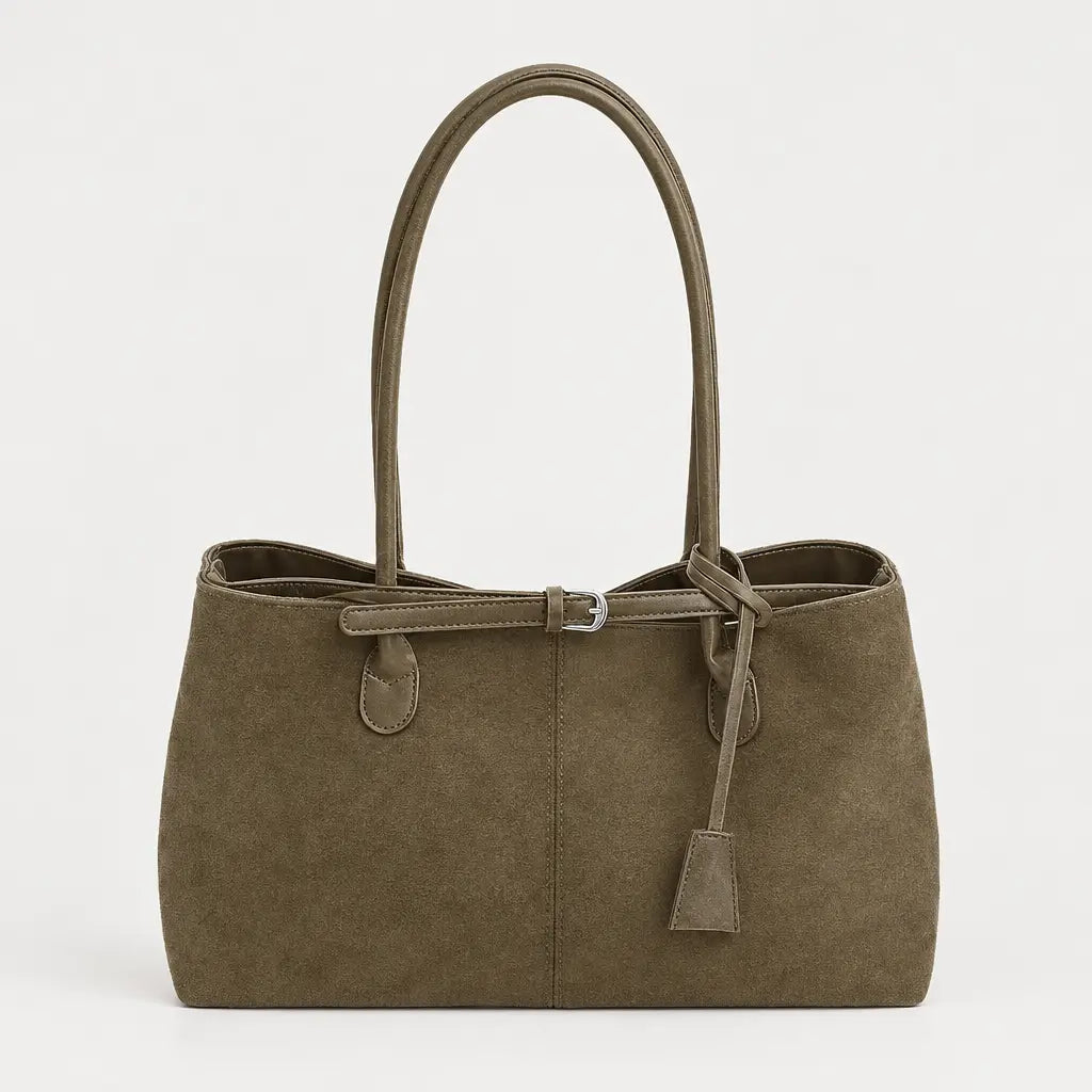 Sac baguette femme en simili cuir - kaki