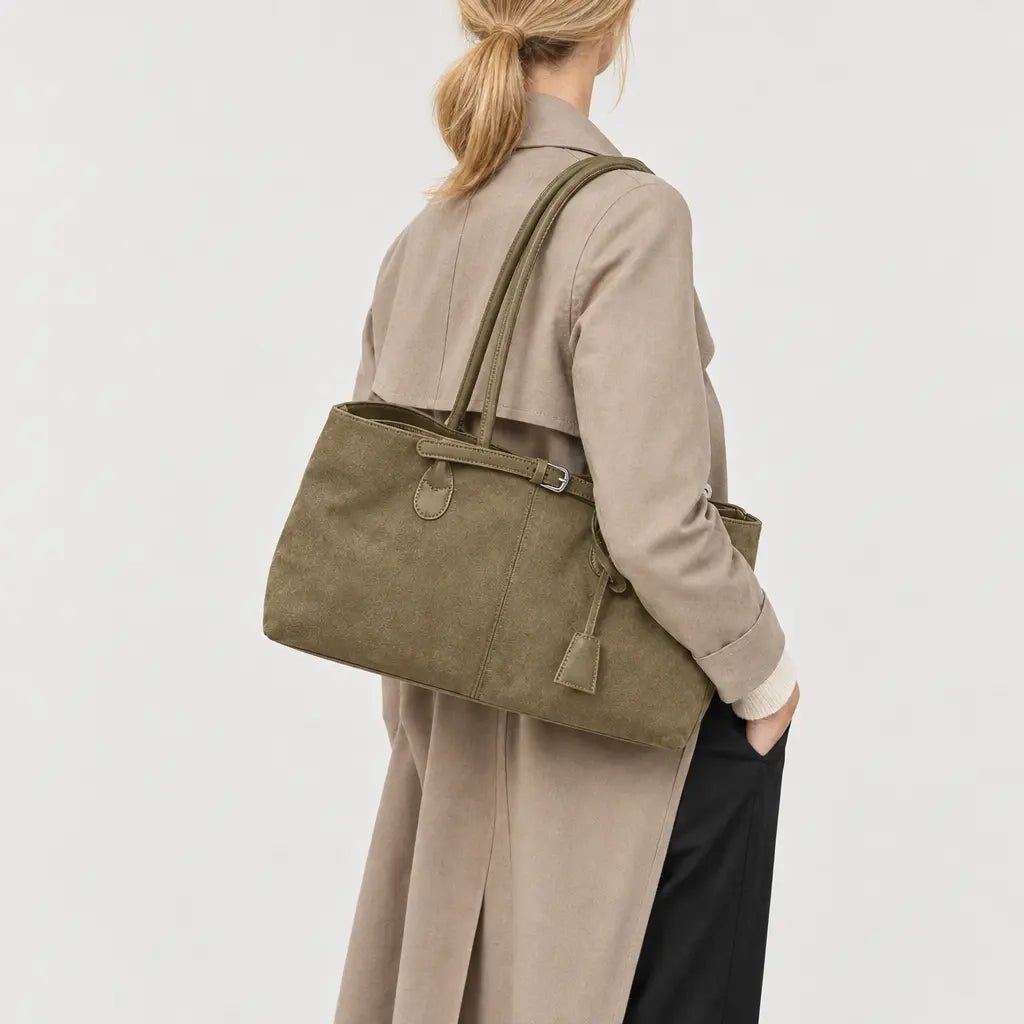 Sac baguette femme en simili cuir - kaki
