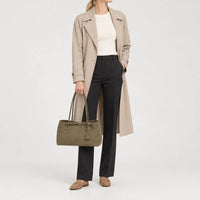 Sac baguette femme en simili cuir - kaki
