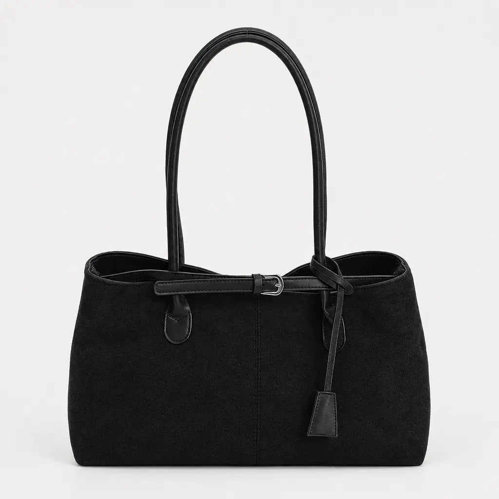 Sac baguette femme en simili cuir - noir
