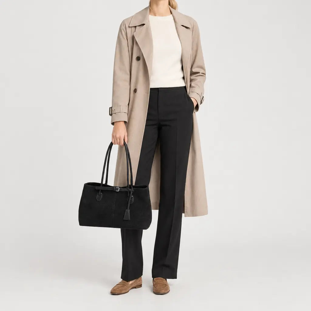 Sac baguette femme en simili cuir - noir