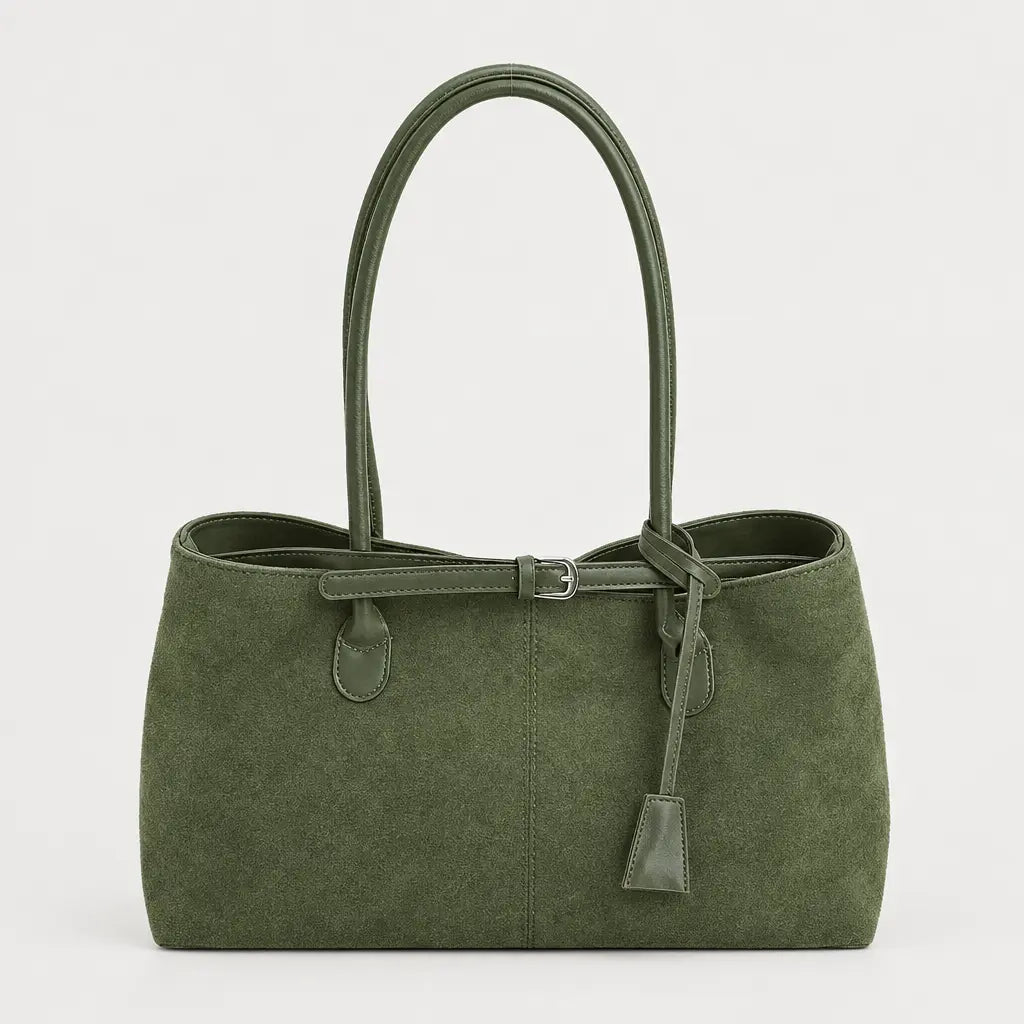 Sac baguette femme en simili cuir - vert