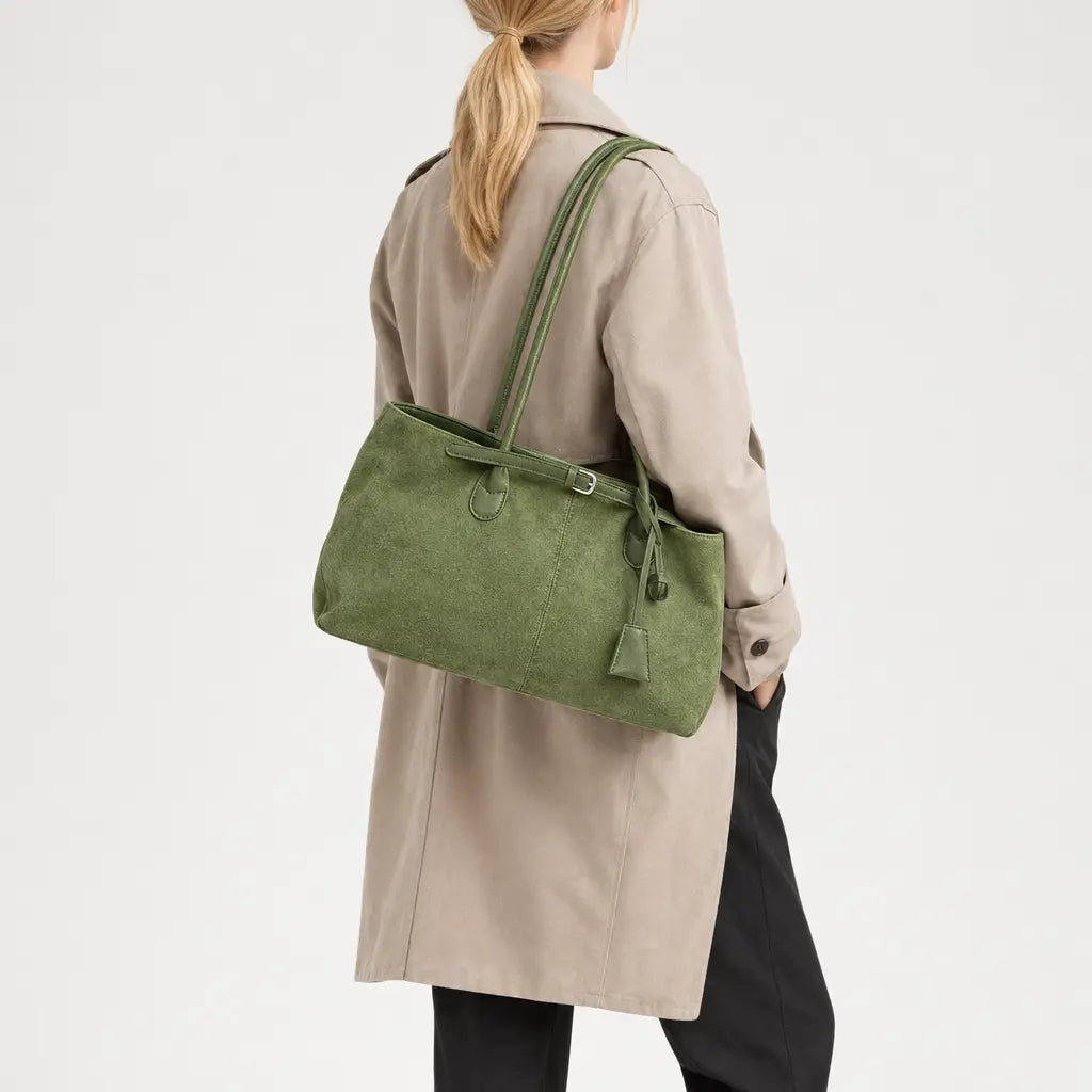 Sac baguette femme en simili cuir - vert