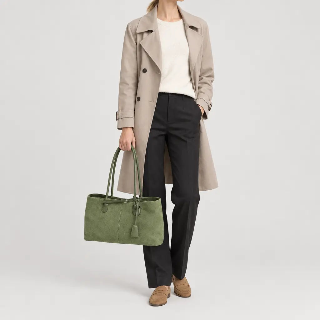 Sac baguette femme en simili cuir - vert