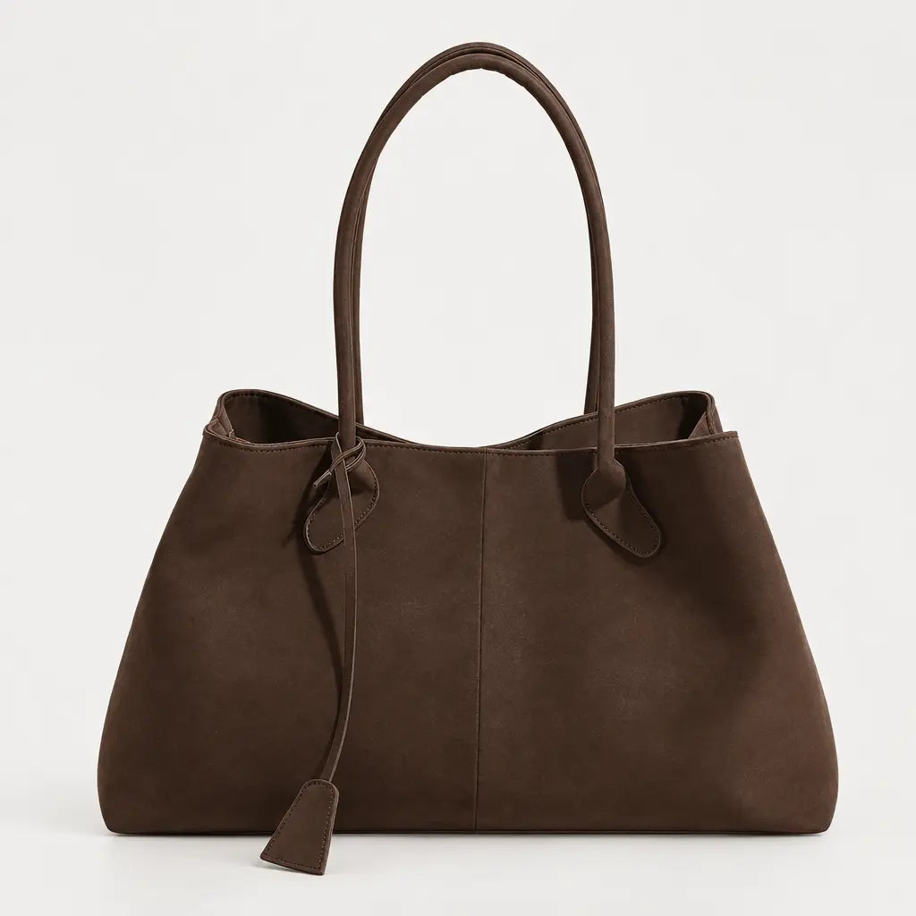 Sac hobo femme en faux daim - cafe