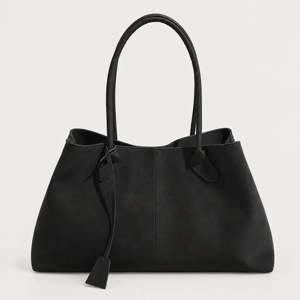 Sac hobo femme en faux daim - noir
