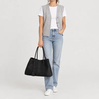 Sac hobo femme en faux daim - noir