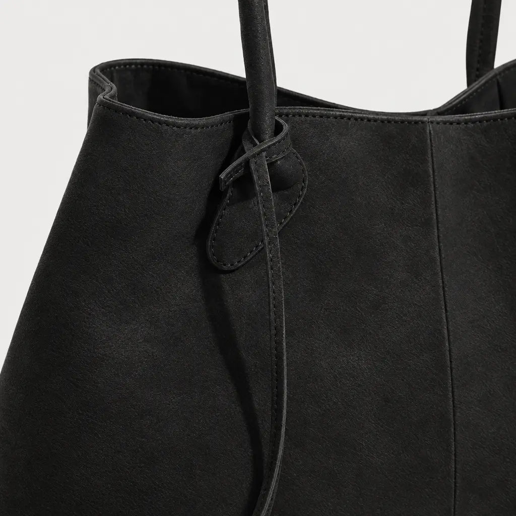 Sac hobo femme en faux daim - noir