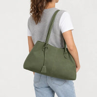 Sac hobo femme en faux daim - vert