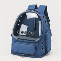 Sac de transport chat transparent - bleu